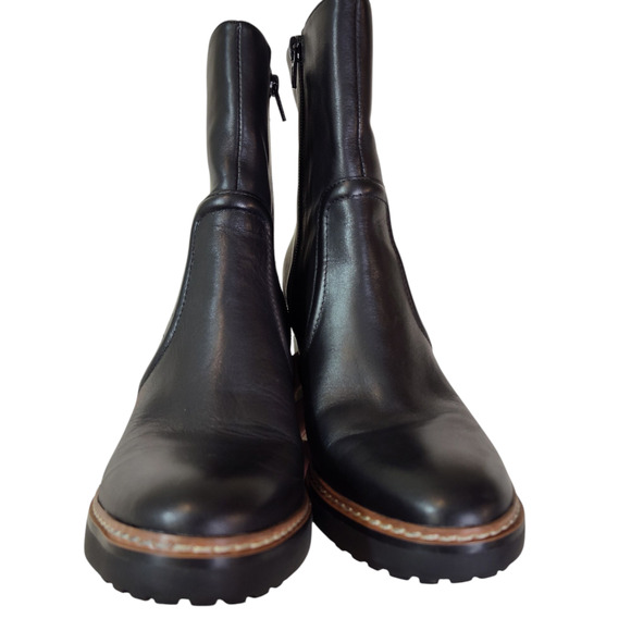 NATURALIZER CATIE LEATHER ANKLE BOOTIE WOMEN'S 8.5 BLACK PLATFORM BLOCK HEEL - Picture 13 of 16